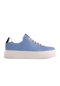 Marco Shoes Lekkie sneakersy na grubej podeszwie niebieskie srebrny. Kolor: niebieski, wielokolorowy, srebrny #4