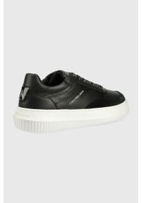 Calvin Klein Jeans sneakersy skórzane YW0YW00510.BDS kolor czarny. Nosek buta: okrągły. Zapięcie: sznurówki. Kolor: czarny. Materiał: guma #3