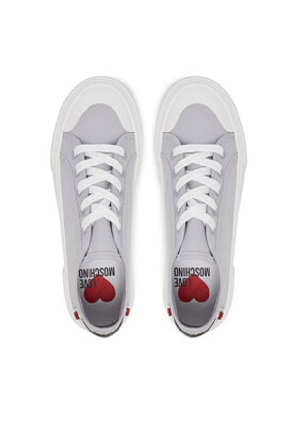 Love Moschino - LOVE MOSCHINO Trampki JA15012G0MJP0010 Szary. Kolor: szary. Materiał: materiał