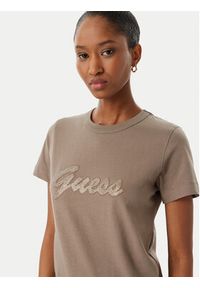 Guess T-Shirt W6GI08 K3023 Brązowy Regular Fit. Kolor: brązowy. Materiał: bawełna #3
