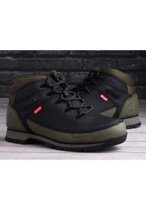 Timberland - Buty męskie zimowe wysokie TIMBERLAND EURO SPRINT MID HIKER. Kolor: zielony, czarny, wielokolorowy. Sezon: zima. Sport: bieganie