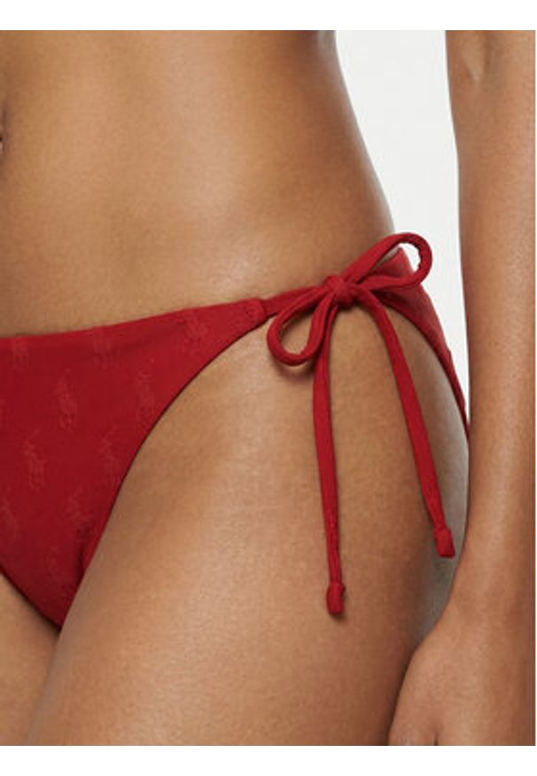 Lauren Ralph Lauren - LAUREN RALPH LAUREN Dół od bikini 21685551 Czerwony. Kolor: czerwony. Materiał: syntetyk