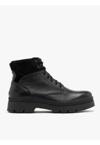 Ryłko - Czarny trzewik męski. Kolor: czarny. Materiał: skóra. Styl: street #1