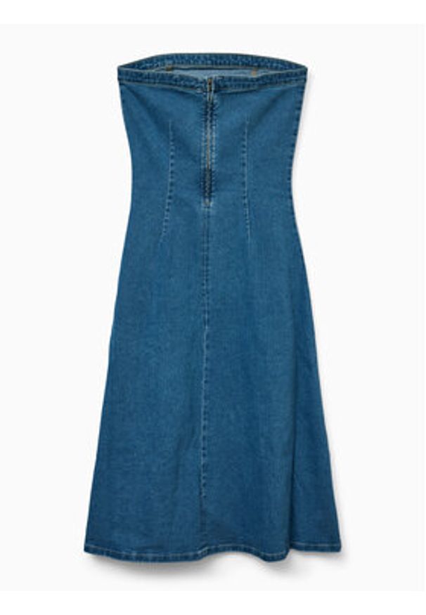 Vero Moda Sukienka jeansowa Ailey 10328202 Niebieski Regular Fit. Kolor: niebieski. Materiał: bawełna