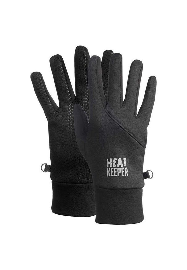 HEAT KEEPER - Termiczne rękawice sportowe z uchwytem 1 para. Kolor: czarny. Sport: turystyka piesza