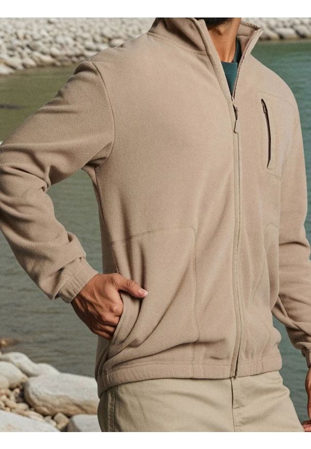 Sinsay - Bluza polarowa z kieszeniami - brązowy. Kolor: brązowy. Materiał: polar