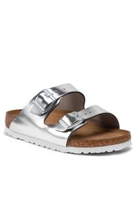 Birkenstock Klapki Arizona 1005961 Srebrny. Kolor: srebrny. Materiał: skóra