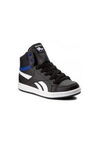 Buty do chodzenia dla dzieci Reebok Royal Prime. Wysokość cholewki: za kostkę. Zapięcie: sznurówki. Kolor: czarny. Materiał: syntetyk, tkanina, materiał, skóra. Szerokość cholewki: normalna. Model: Reebok Royal. Sport: turystyka piesza