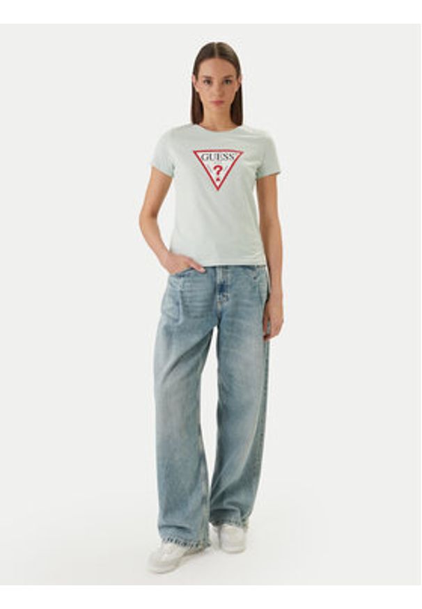 Guess T-Shirt W1YI1B I3Z14 Zielony Regular Fit. Kolor: zielony. Materiał: bawełna