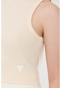 Guess - GUESS Beżowy damski top Edie Tank, Rozmiar M. Kolor: beżowy #4