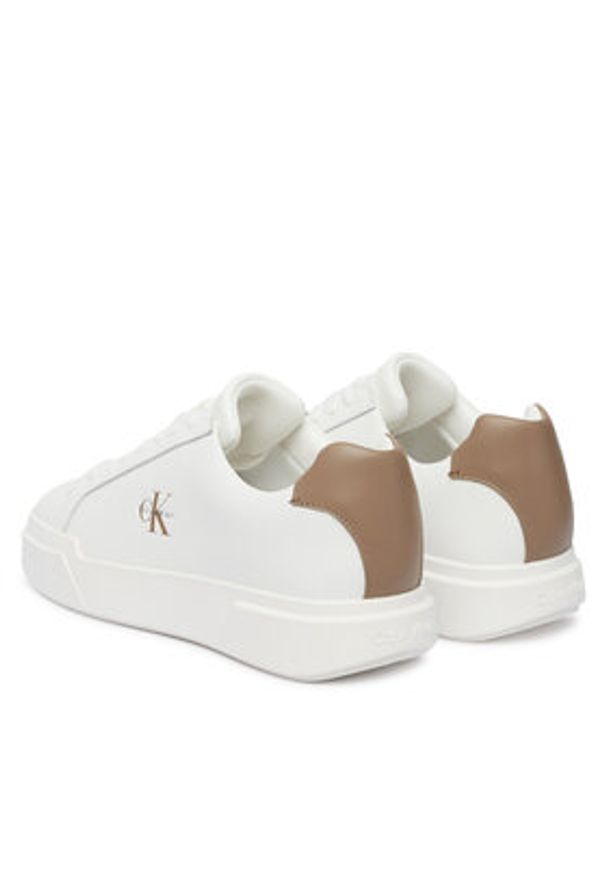 Calvin Klein Sneakersy Chunky Cupsole Laceup Lth YM0YM01344 Biały. Kolor: biały. Materiał: skóra
