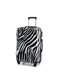 Wittchen - Średnia walizka z ABS-u z nadrukiem biało-czarna. Kolor: biały, wielokolorowy, czarny. Materiał: guma. Wzór: nadruk. Styl: wakacyjny #6