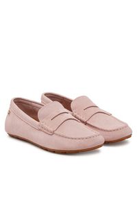 TOMMY HILFIGER - Tommy Hilfiger Mokasyny Flag Soft Suede Driver Loafer FW0FW08558 Różowy. Kolor: różowy. Materiał: zamsz, skóra #4
