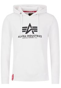 Alpha Industries Bluza Basic Hoody 178312 Biały Regular Fit. Kolor: biały. Materiał: bawełna