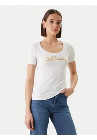 Just Cavalli T-Shirt 80PAHT02 CJ502 Biały Slim Fit. Kolor: biały. Materiał: bawełna #1