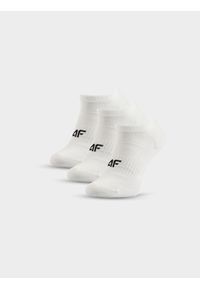 4f - 4F Skarpetki krótkie (3-pack) damskie - białe 35-38. Kolor: biały. Materiał: bawełna. Wzór: prążki. Sport: turystyka piesza #1