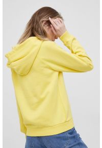 Polo Ralph Lauren bluza bawełniana 211863302001 damska kolor żółty z kapturem z aplikacją. Okazja: na co dzień. Typ kołnierza: kaptur, polo. Kolor: żółty. Materiał: bawełna. Długość rękawa: długi rękaw. Długość: długie. Wzór: aplikacja. Styl: casual #2