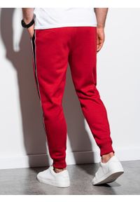 Ombre Clothing - Spodnie męskie dresowe joggery P898 - czerwone - XL. Kolor: czerwony. Materiał: dresówka. Wzór: gładki. Styl: elegancki #2