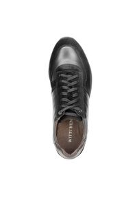 Wittchen - Męskie sneakersy z różnych skór czarne. Okazja: na co dzień. Nosek buta: okrągły. Kolor: czarny. Materiał: skóra, nubuk #6