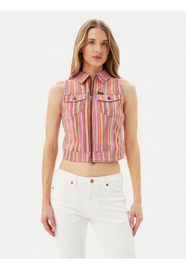 Wrangler Kamizelka 112362848 Różowy Slim Fit. Kolor: różowy. Materiał: bawełna