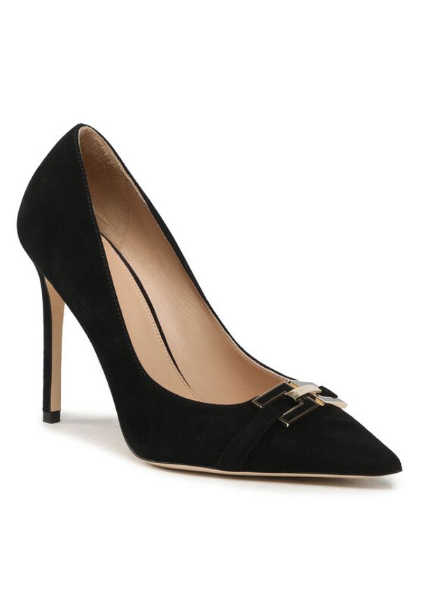 Elisabetta Franchi Szpilki SA-47-B36E2-V50 Czarny. Kolor: czarny. Materiał: skóra, zamsz. Obcas: na szpilce