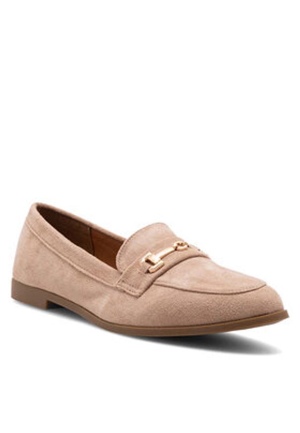 DeeZee Mokasyny WS270205-01 Beżowy. Kolor: beżowy. Materiał: materiał