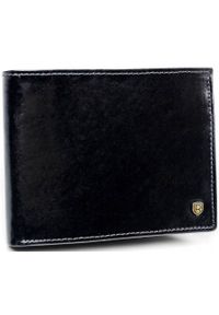 ROVICKY - Portfel męski skórzany N61-RVT BLACK. Materiał: skóra