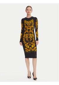 Versace Jeans Couture Sukienka codzienna 79HAO9P0 JS524 Czarny Slim Fit. Okazja: na co dzień. Kolor: czarny. Materiał: wiskoza. Typ sukienki: proste. Styl: casual