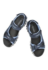 Granatowe Sandały Artiker Wygodne Obuwie Damskie. Zapięcie: pasek. Kolor: niebieski. Materiał: materiał. Wzór: paski. Sezon: lato #5