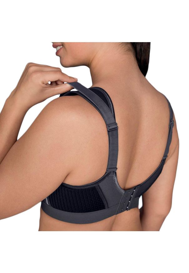 ANITA ACTIVE - Stanik do biegania extreme control plus z wysoki poziomem podtrzymywania. Kolor: czarny, biały, wielokolorowy. Materiał: poliester, elastan, poliamid. Sport: bieganie