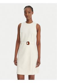Hugo - HUGO Sukienka koktajlowa Kidenna 50559186 Écru Regular Fit. Materiał: syntetyk. Styl: wizytowy #1