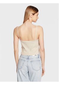 Calvin Klein Jeans Top J20J221009 Beżowy Regular Fit. Kolor: beżowy. Materiał: wiskoza #2