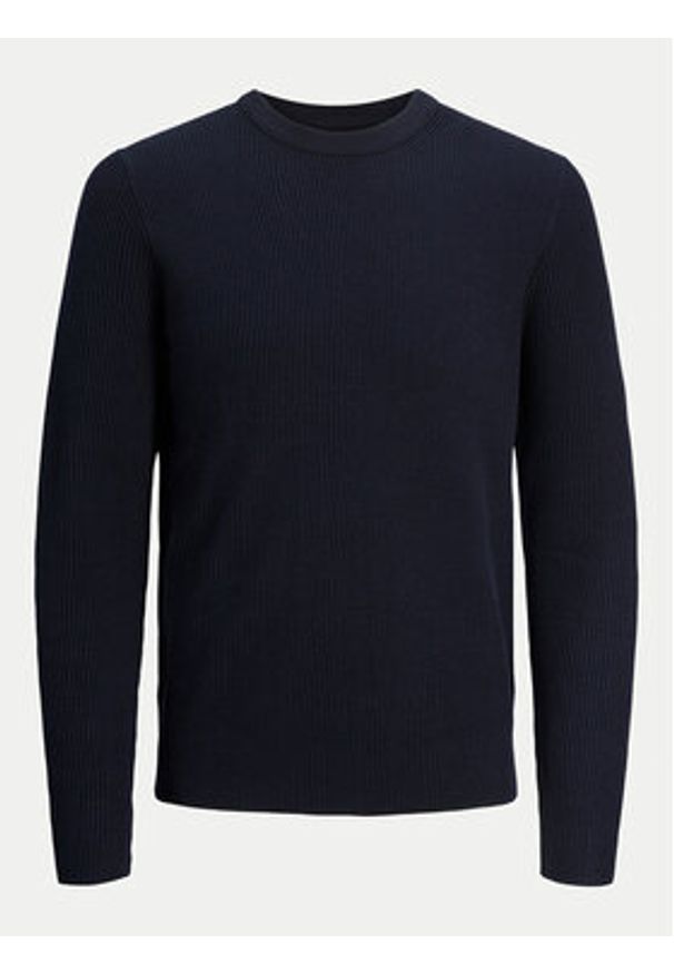 Jack & Jones Sweter Perfect 12257771 Granatowy Regular Fit. Kolor: niebieski. Materiał: bawełna