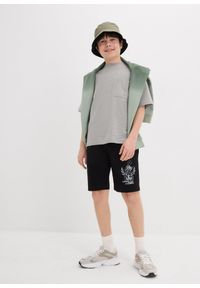 bonprix - Bermudy z dżerseju z bawełny organicznej (2 pary). Kolor: czarny. Materiał: jersey, bawełna. Długość: krótkie. Wzór: nadruk #3