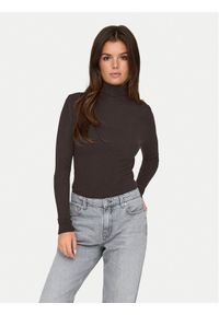 only - ONLY Golf Karol 15165075 Brązowy Slim Fit. Typ kołnierza: golf. Kolor: brązowy. Materiał: wiskoza #1