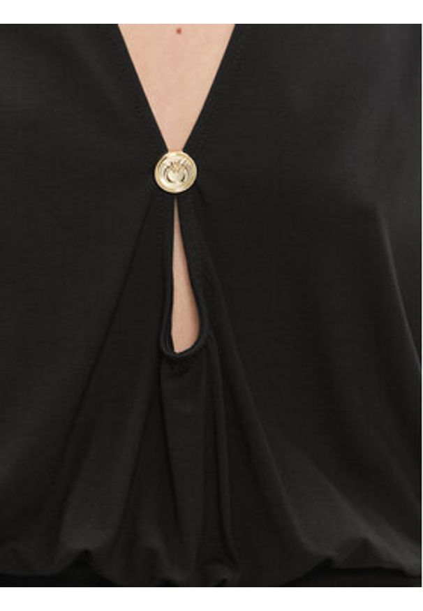 Pinko Bluzka Maga 102353 A1DE Czarny Regular Fit. Kolor: czarny. Materiał: wiskoza