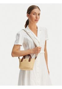 TOMMY HILFIGER - Tommy Hilfiger Torebka Popette Micro Tote Raffia AW0AW18526 Beżowy. Kolor: beżowy #1