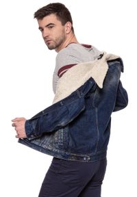 Mustang - MUSTANG New York Shearling MĘSKA KURTKA SHERPA JEANSOWA DENIM BLUE 1006704 5000 984. Materiał: jeans, denim #7