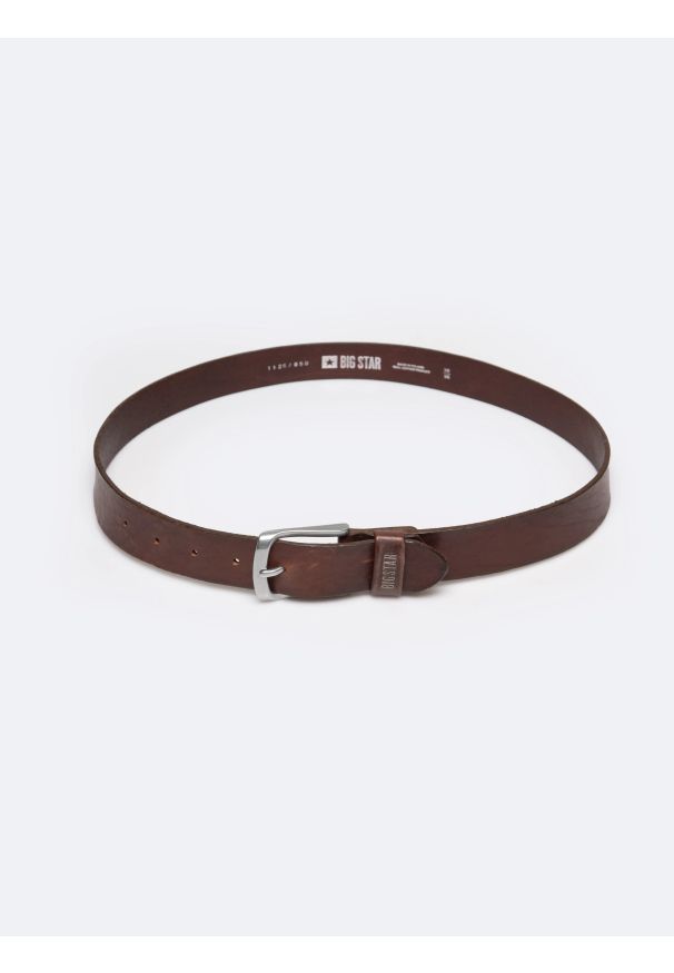 Big-Star - Pasek męski skórzany brązowy 1126 850. Kolor: brązowy. Materiał: skóra. Styl: elegancki, klasyczny