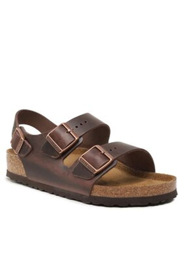 Birkenstock Sandały Milano 34871 Brązowy. Kolor: brązowy. Materiał: skóra