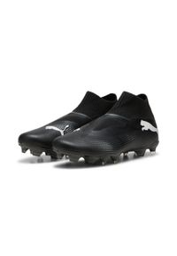 Puma - Buty piłkarskie bez sznurówek FUTURE 7 MATCH FG/AG PUMA Black White. Kolor: biały, wielokolorowy, czarny. Materiał: materiał, syntetyk, tkanina. Sport: piłka nożna