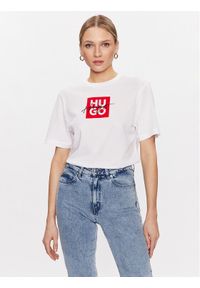 Hugo T-Shirt Dashire_3 50485373 Biały Regular Fit. Kolor: biały. Materiał: bawełna