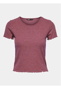 only - ONLY T-Shirt Emma 15201206 Różowy Slim Fit. Kolor: różowy. Materiał: syntetyk, wiskoza #5