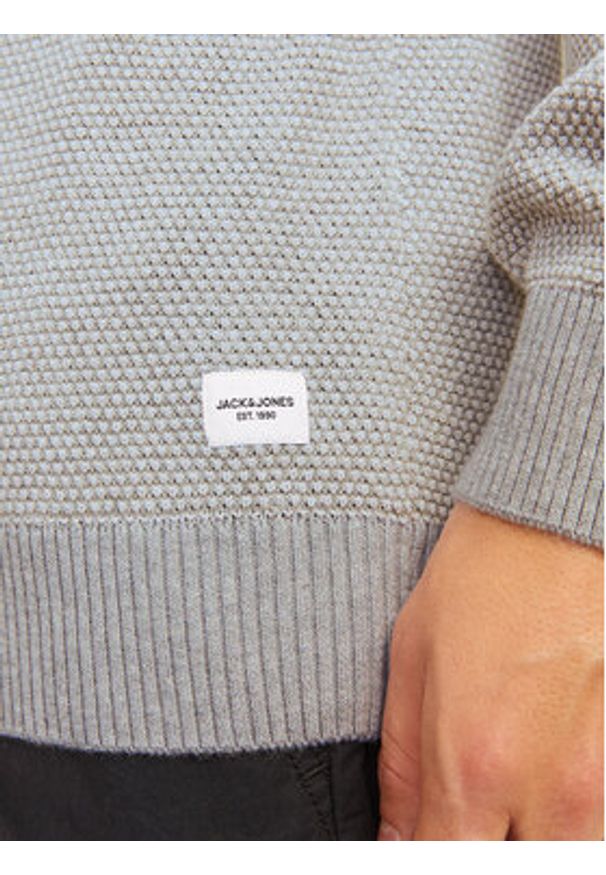 Jack & Jones - Jack&Jones Sweter Globe 12258139 Szary Regular Fit. Kolor: szary. Materiał: bawełna