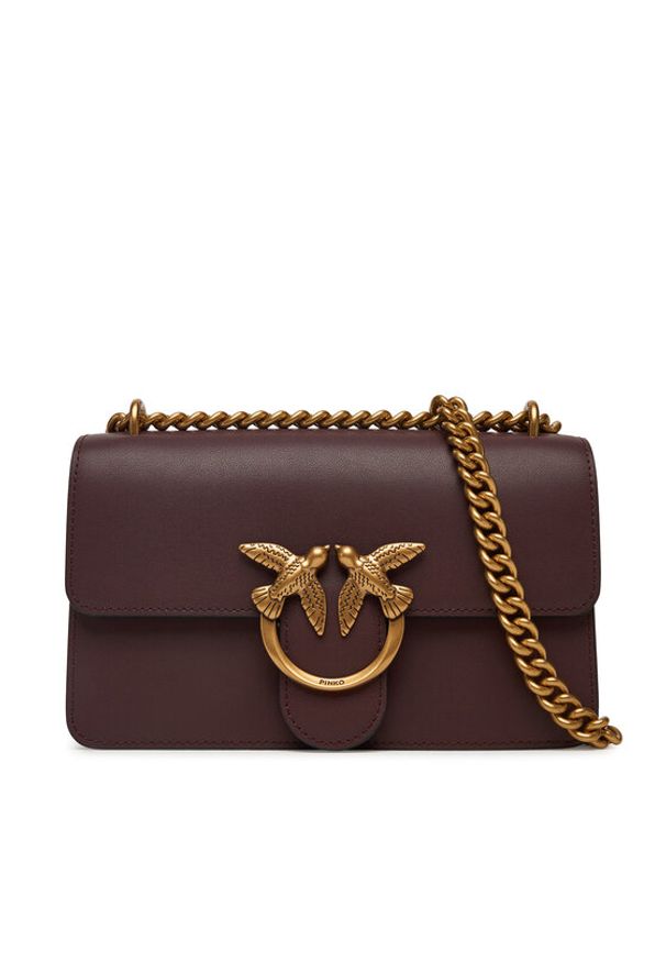 Pinko - PINKO Torebka Love One Mini Dc Al 25-26 PLTT 100074 A0F1 Bordowy. Kolor: czerwony. Materiał: skórzane