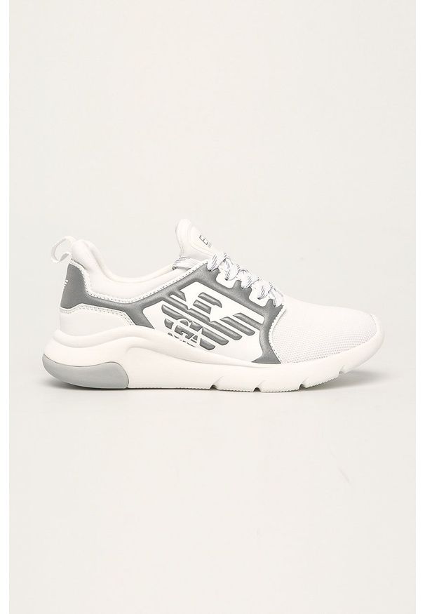 EA7 Emporio Armani Buty. Nosek buta: okrągły. Zapięcie: sznurówki. Kolor: biały. Materiał: guma