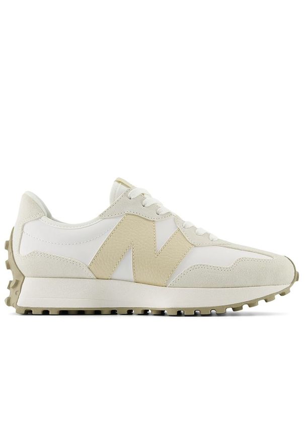Buty New Balance WS327KG - beżowe. Zapięcie: sznurówki. Kolor: beżowy. Materiał: guma, zamsz, skóra. Szerokość cholewki: normalna