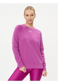 Under Armour Bluza Ua Rival Fleece Crew 1379508 Biały Loose Fit. Kolor: biały. Materiał: bawełna