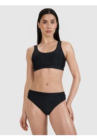 4f - 4F Góra od bikini damska - czarna XL. Kolor: czarny. Materiał: materiał, syntetyk, elastan