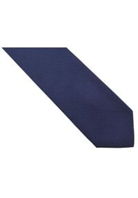 Adam Collection - Granatowy krawat męski, strukturalny materiał D296. Kolor: niebieski. Materiał: materiał. Wzór: gładki